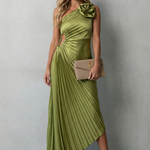 Felicity – Statement elegance – Women’s One-Shoulder Pleated Maxi Dress