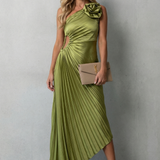 Felicity – Statement elegance – Women’s One-Shoulder Pleated Maxi Dress