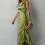 Felicity – Statement elegance – Women’s One-Shoulder Pleated Maxi Dress
