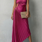Felicity – Statement elegance – Women’s One-Shoulder Pleated Maxi Dress