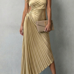 Felicity – Statement elegance – Women’s One-Shoulder Pleated Maxi Dress