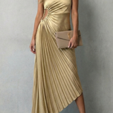Felicity – Statement elegance – Women’s One-Shoulder Pleated Maxi Dress