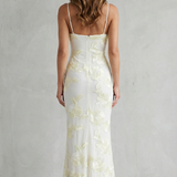 Fiona – Radiant bloom – Women’s Floral Bodycon Maxi Dress