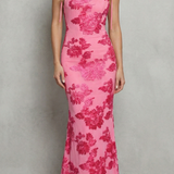 Fiona – Radiant bloom – Women’s Floral Bodycon Maxi Dress