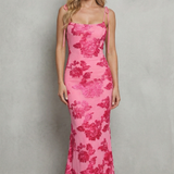 Fiona – Radiant bloom – Women’s Floral Bodycon Maxi Dress