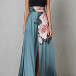 Florévia – Contrast floral elegance – Maxi dress