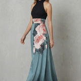 Florévia – Contrast floral elegance – Maxi dress