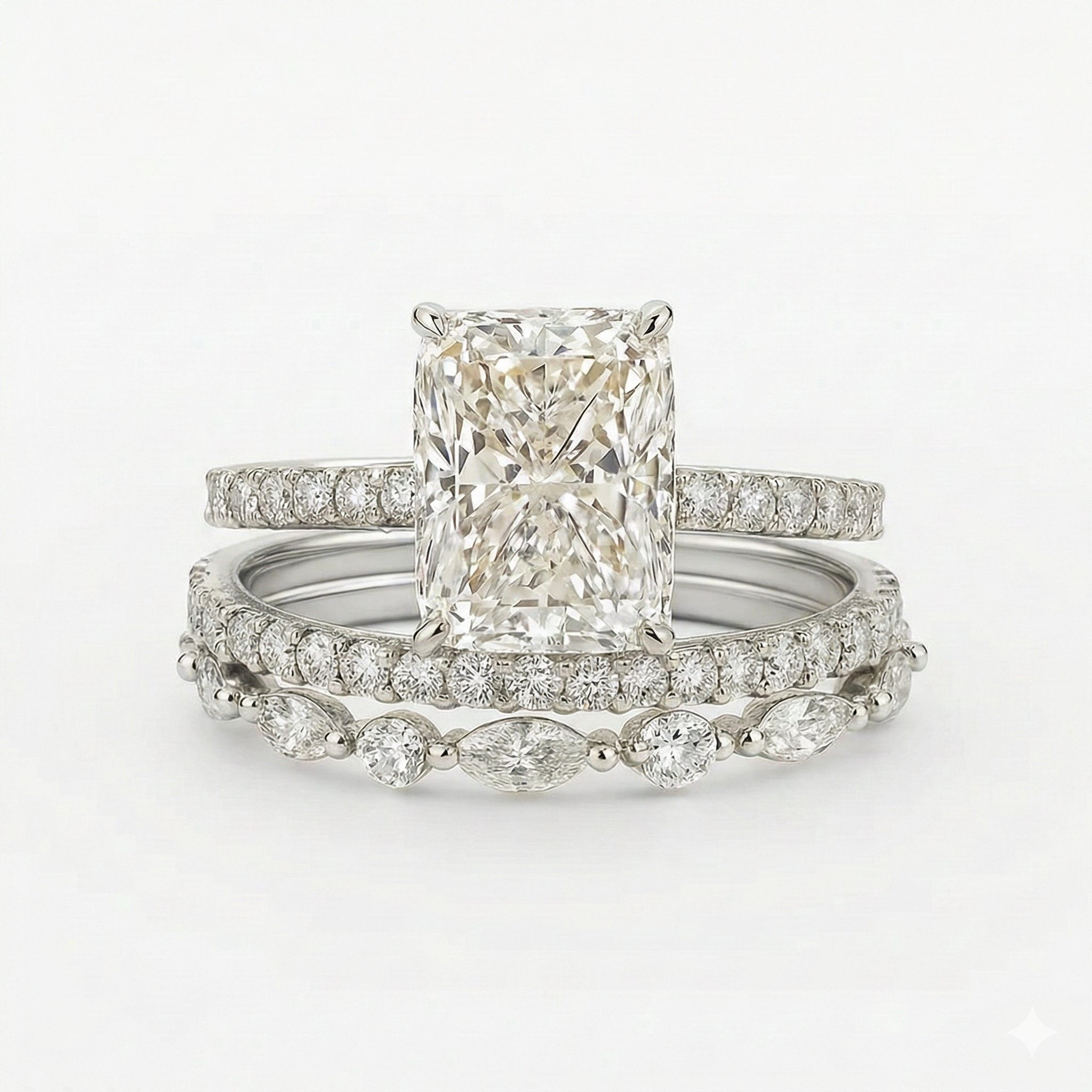 CONJUNTO DE ANILLOS BODA | ORO BLANCO