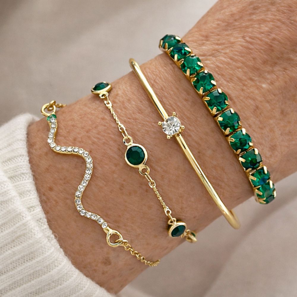 CONJUNTO VERDE PIERRE PRECIOSA PULSERA