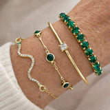 CONJUNTO VERDE PIERRE PRECIOSA PULSERA