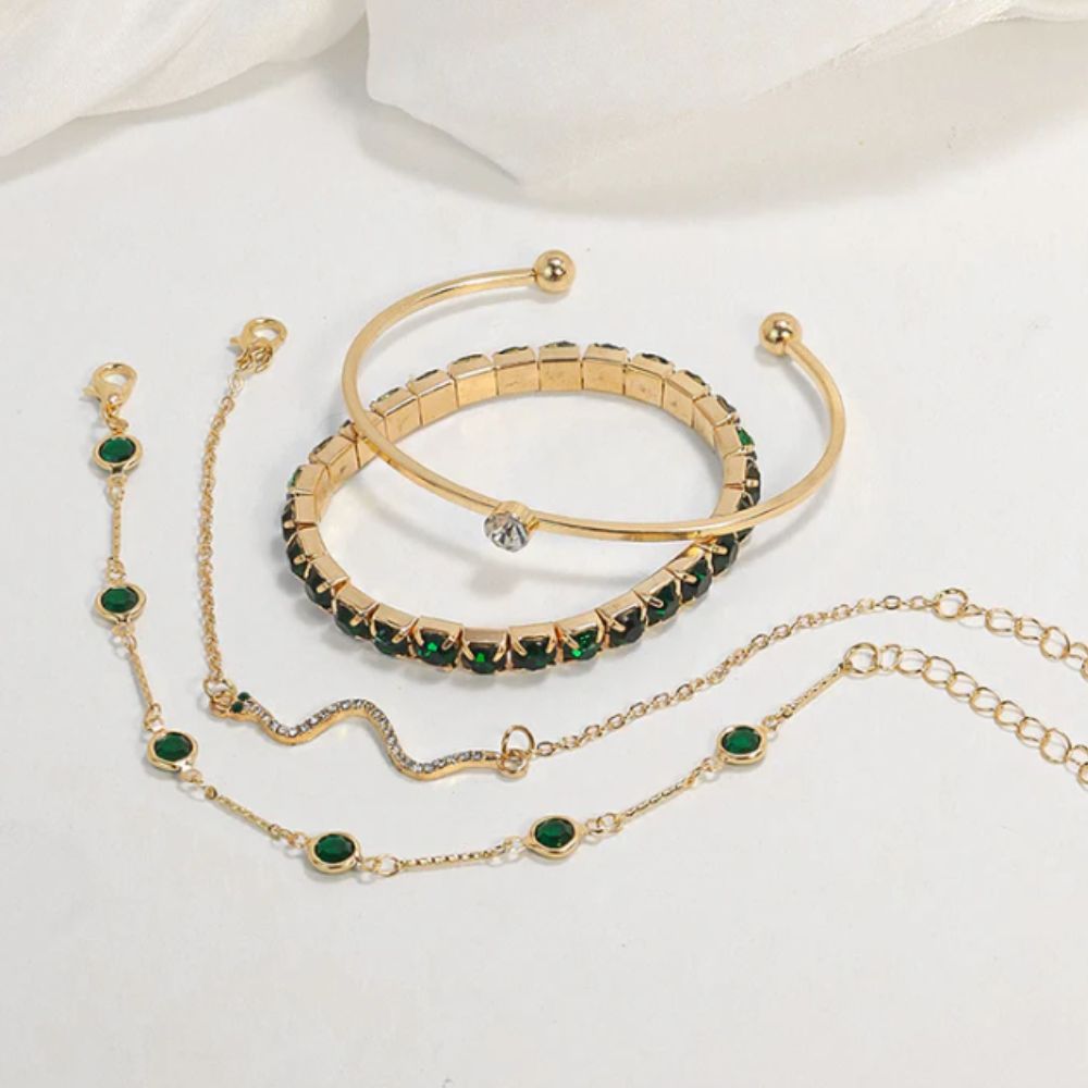 CONJUNTO VERDE PIERRE PRECIOSA PULSERA