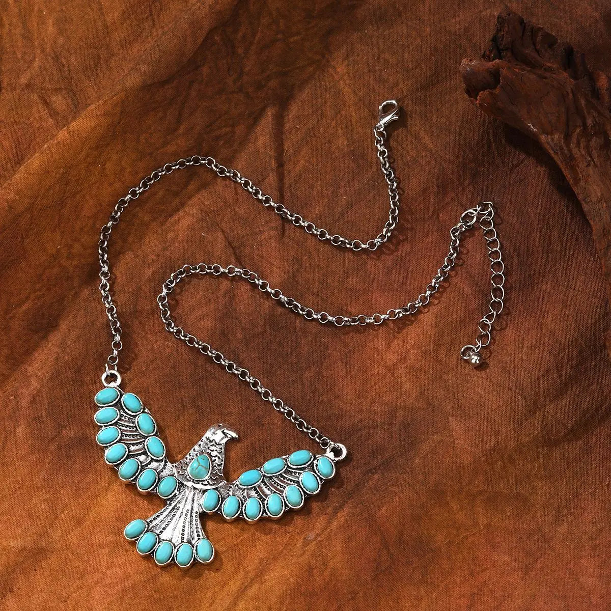 COLLAR BOHEMIO SUD-OUEST AMÉRICAIN TURQUESA AIGLE COLGANTE