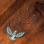 COLLAR BOHEMIO SUD-OUEST AMÉRICAIN TURQUESA AIGLE COLGANTE