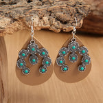PENDIENTES BOHEMIO WESTERN TURQUESA CROISSANT CUIR