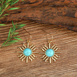 PENDIENTES WESTERN BOHEMIO SOLEIL FORME TURQUESA GOTA