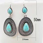 PENDIENTES BOHEMIO PLATA TON GOTA TURQUESA FILIGRANE