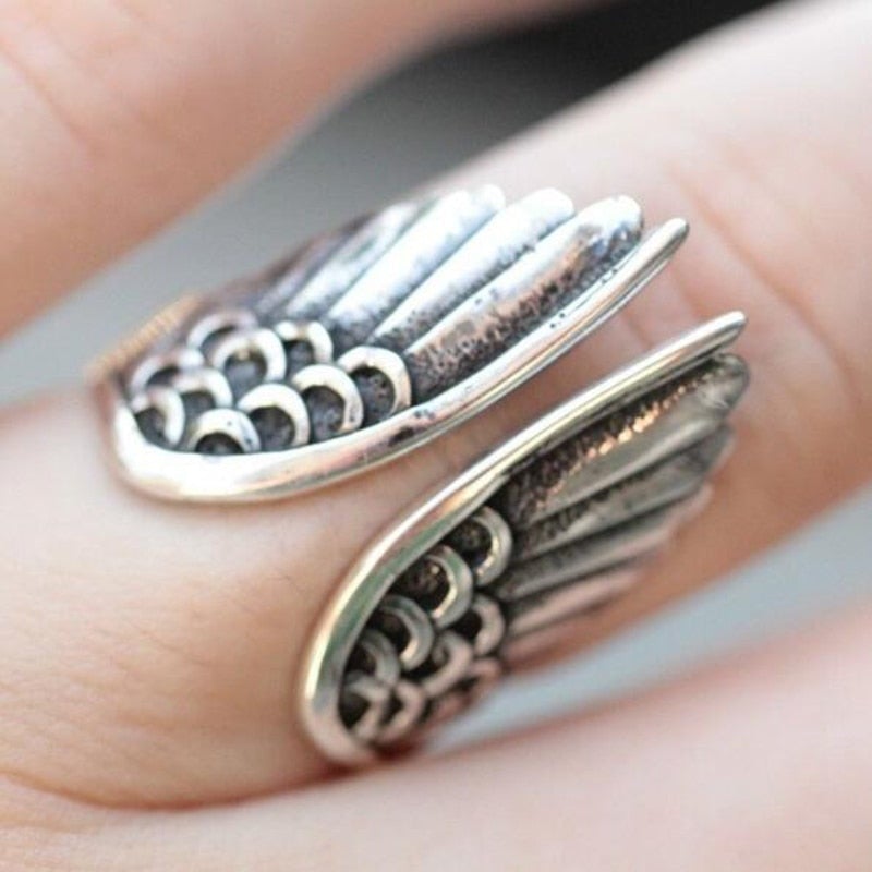 ANILLO RÉGLABLE ÁNGEL EN 925 STERLING PLATA