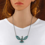 COLLAR BOHEMIO SUD-OUEST AMÉRICAIN TURQUESA AIGLE COLGANTE