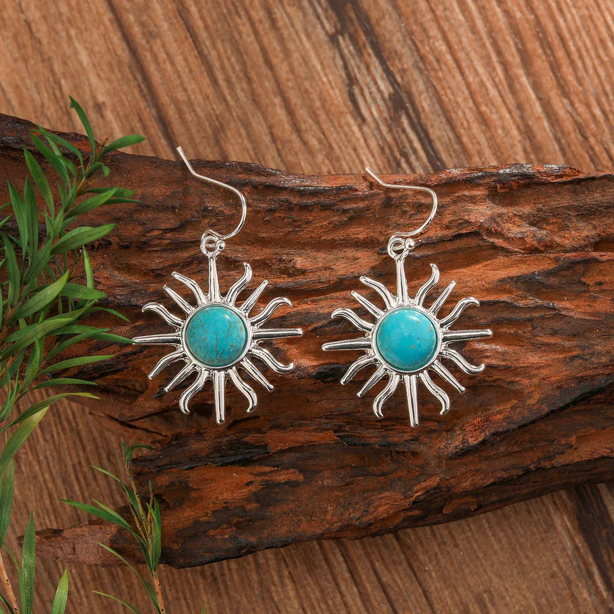 PENDIENTES WESTERN BOHEMIO SOLEIL FORME TURQUESA GOTA
