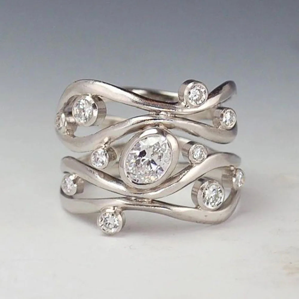 ANILLO VINTAGE PLATA INCRUSTÉ CIRCONA