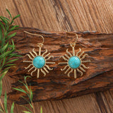 PENDIENTES WESTERN BOHEMIO SOLEIL FORME TURQUESA GOTA