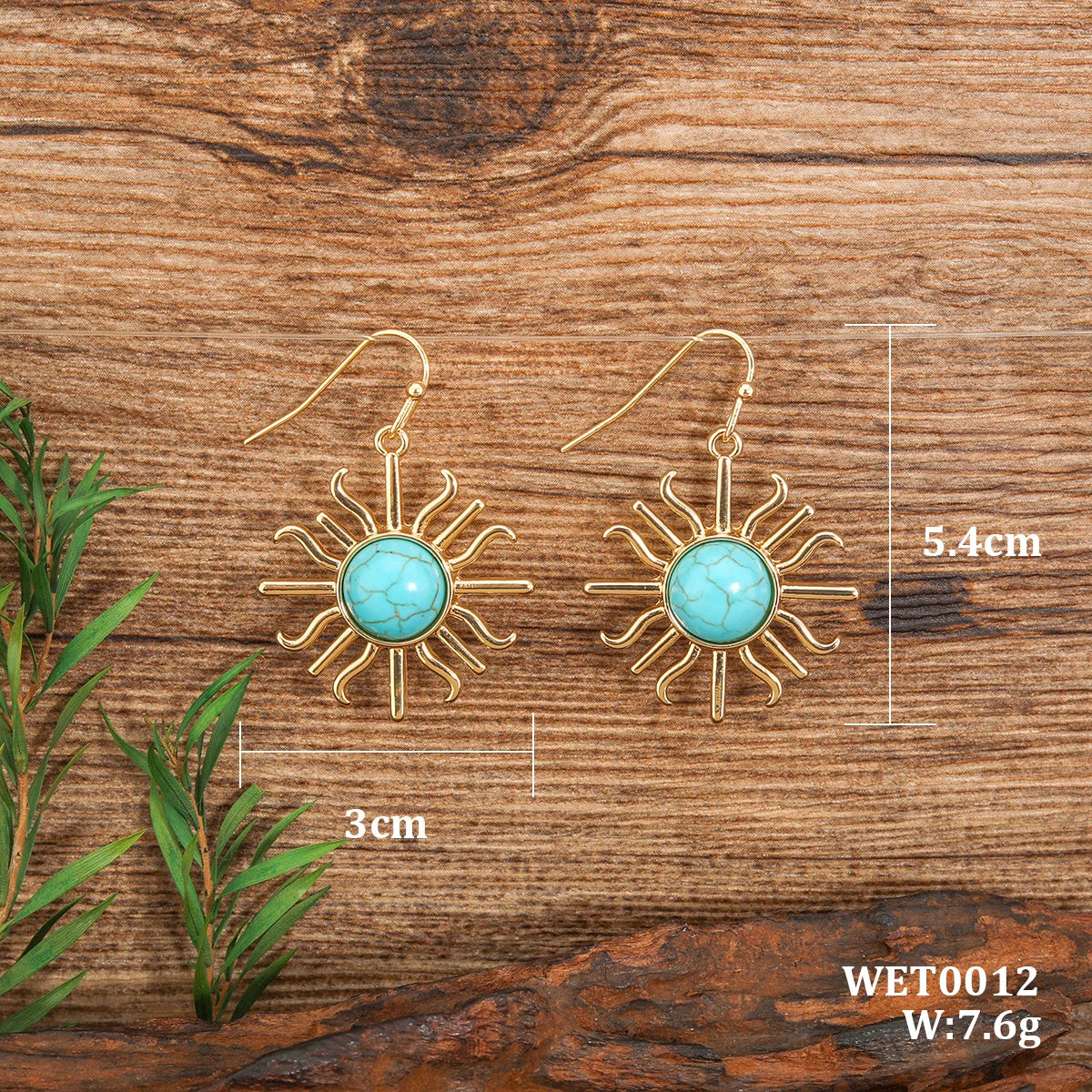 PENDIENTES WESTERN BOHEMIO SOLEIL FORME TURQUESA GOTA