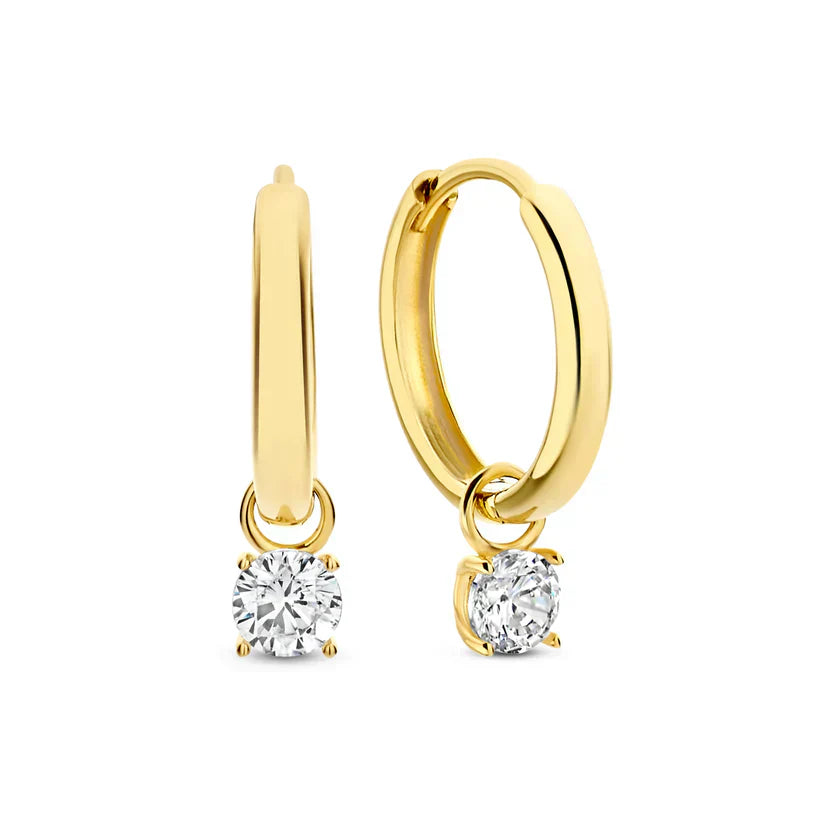 CONJUNTO LARMES DE LUNA PIERRE PENDIENTES | ORO