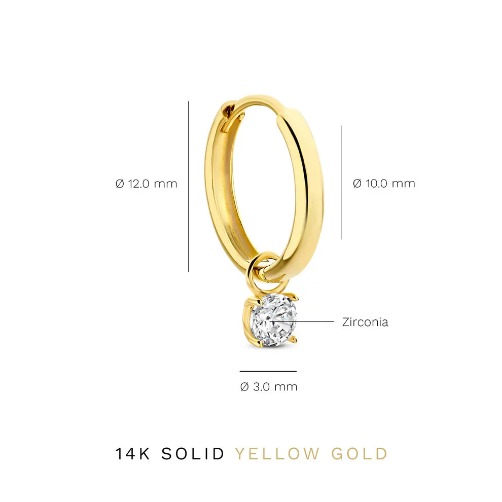 PENDIENTES LARMES DE LUNA PIERRE ARO | ORO