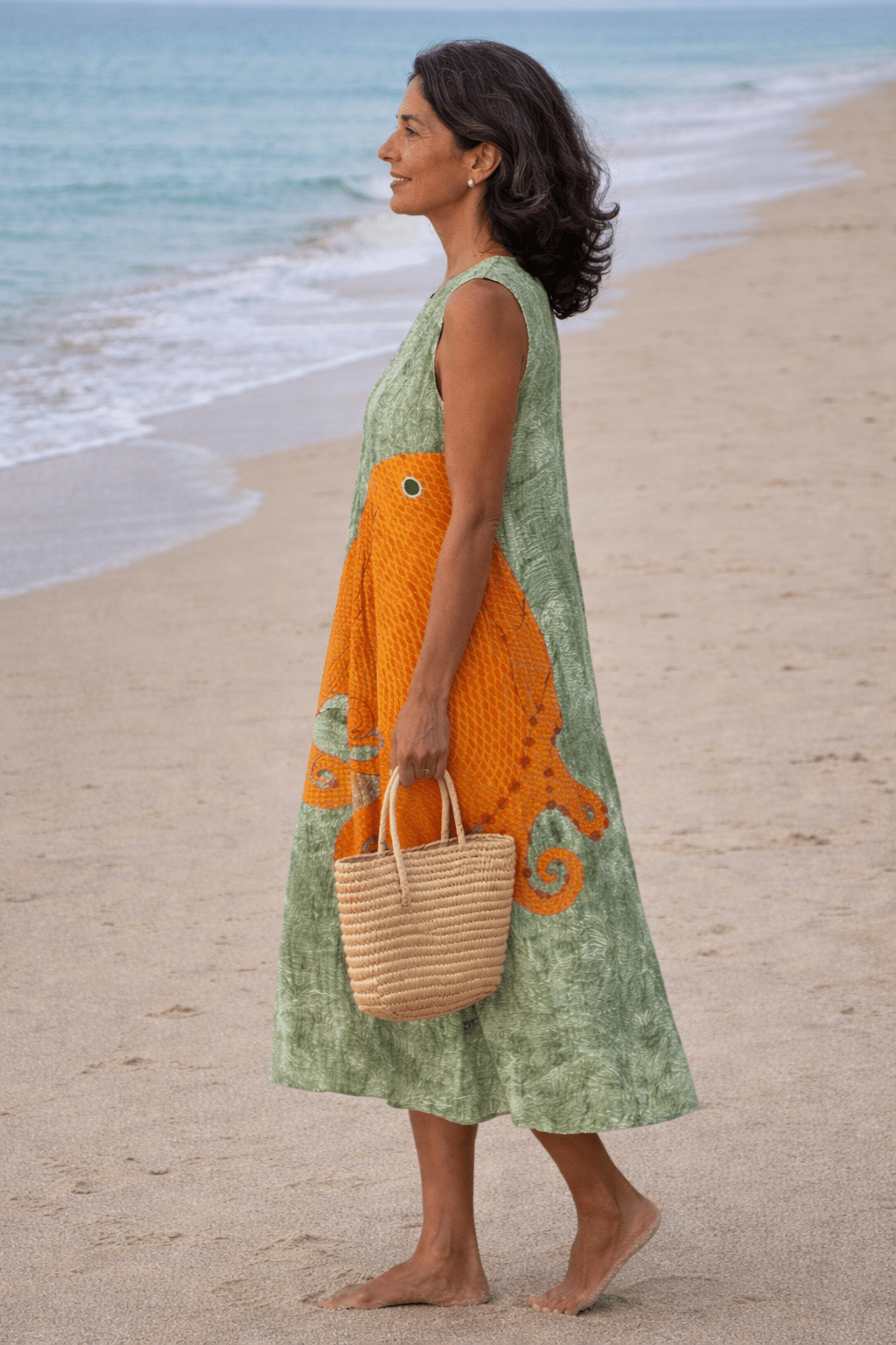 VESTIDO MIDI DE INSPIRACIÓN OCEÁNICA - VALERINA MARBELLA