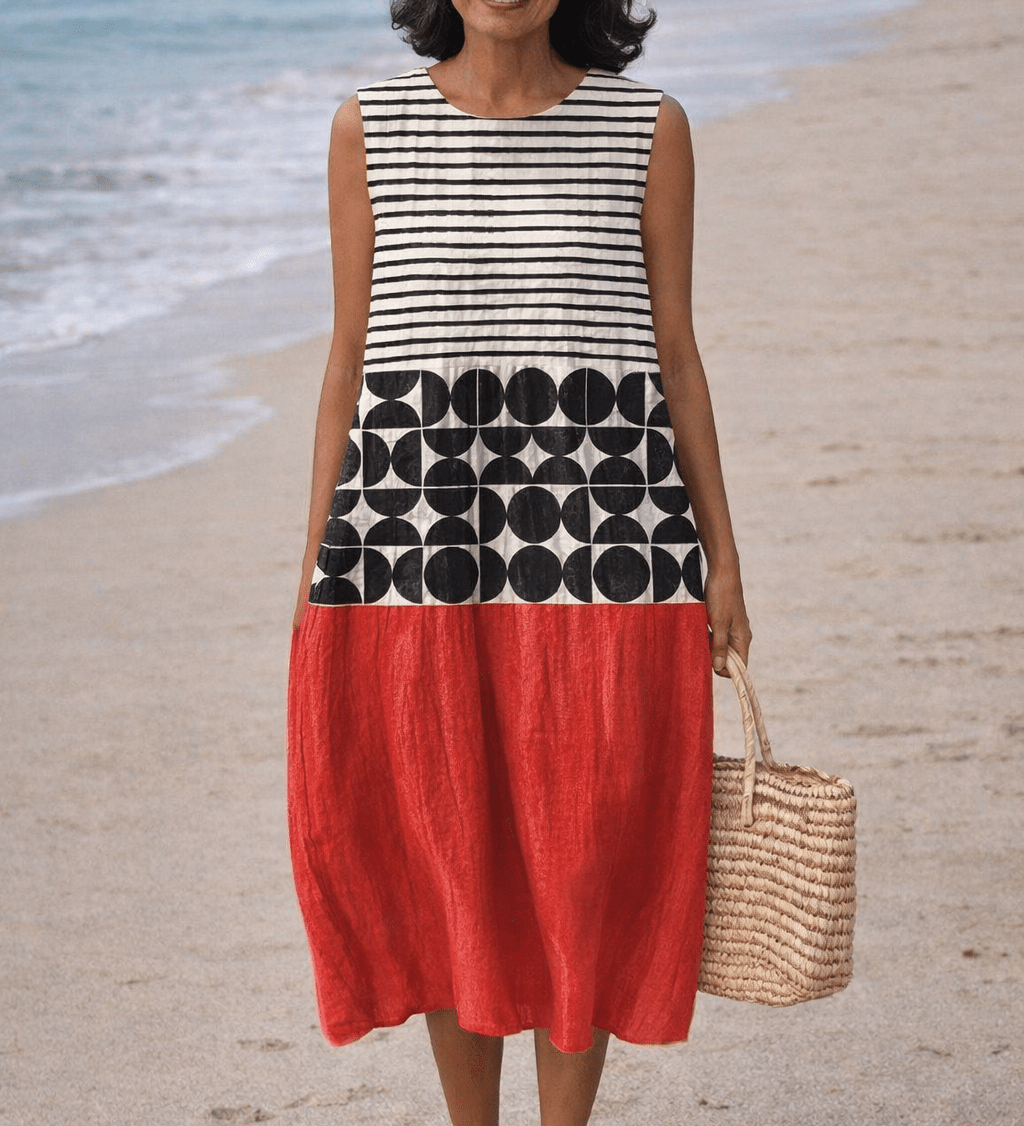 VESTIDO MIDI DE RAYAS - VALERINA MARBELLA