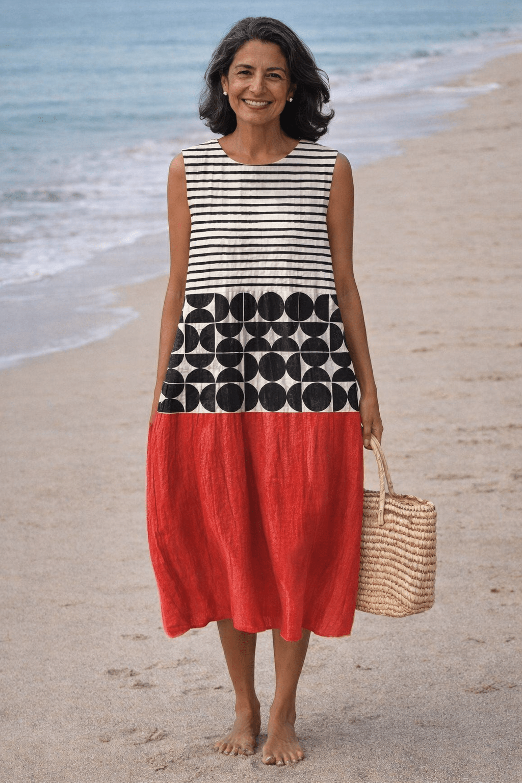 VESTIDO MIDI DE RAYAS - VALERINA MARBELLA