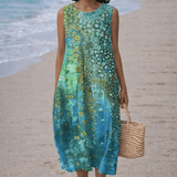 VESTIDO MIDI CON ESTAMPADO DE CORALES - VALERINA MARBELLA