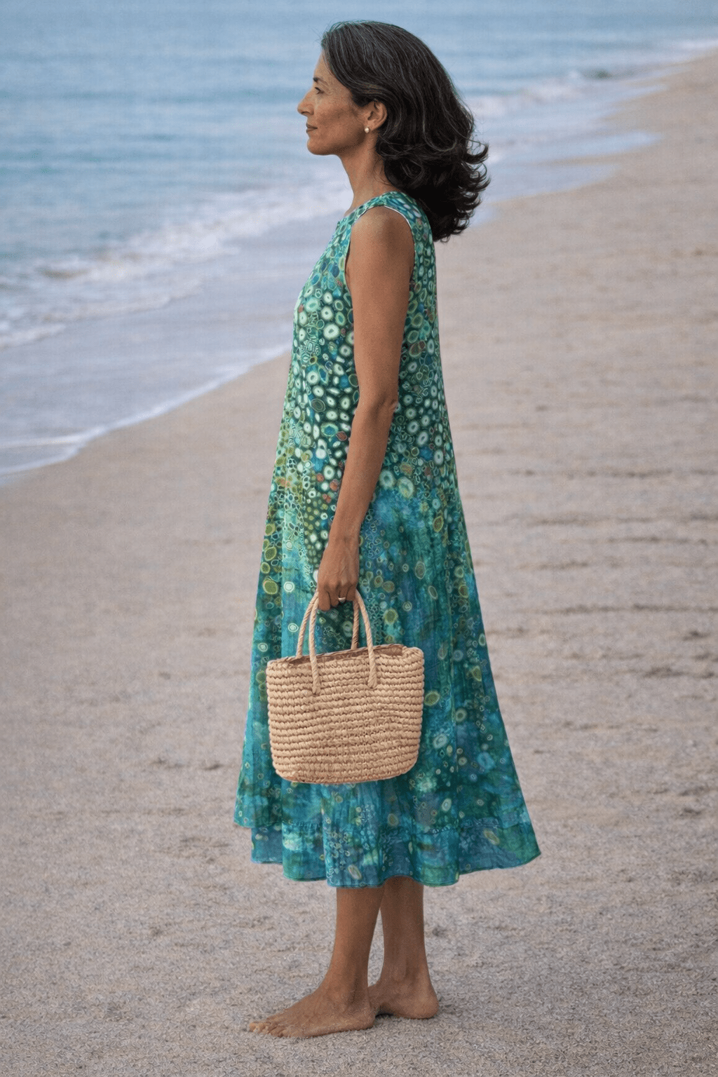 VESTIDO MIDI CON ESTAMPADO DE CORALES - VALERINA MARBELLA