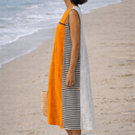 VESTIDO MIDI DE RAYAS CASUAL - VALERINA MARBELLA