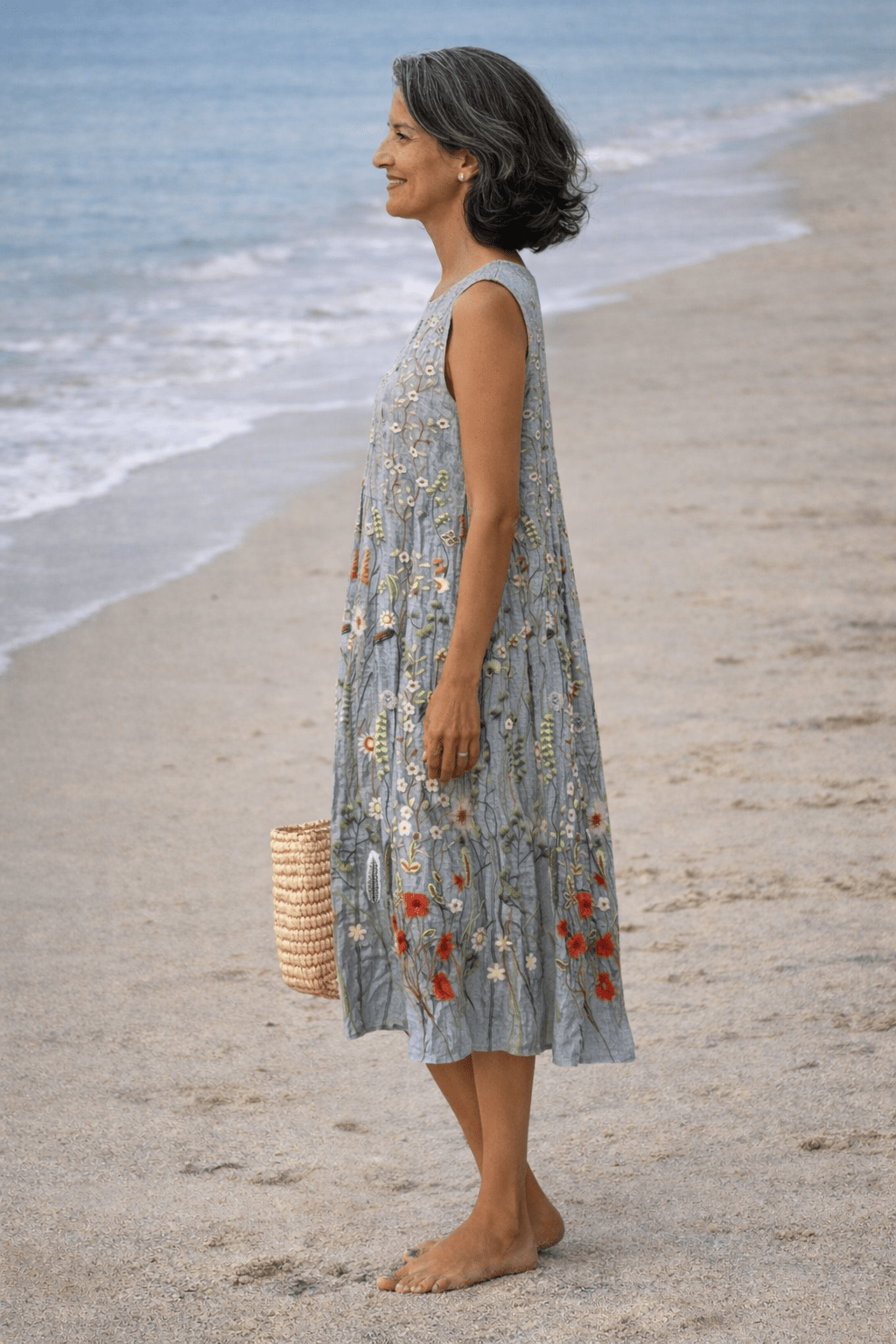 VESTIDO MIDI DE FLORES SILVESTRES - VALERINA MARBELLA