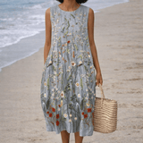 VESTIDO MIDI DE FLORES SILVESTRES - VALERINA MARBELLA