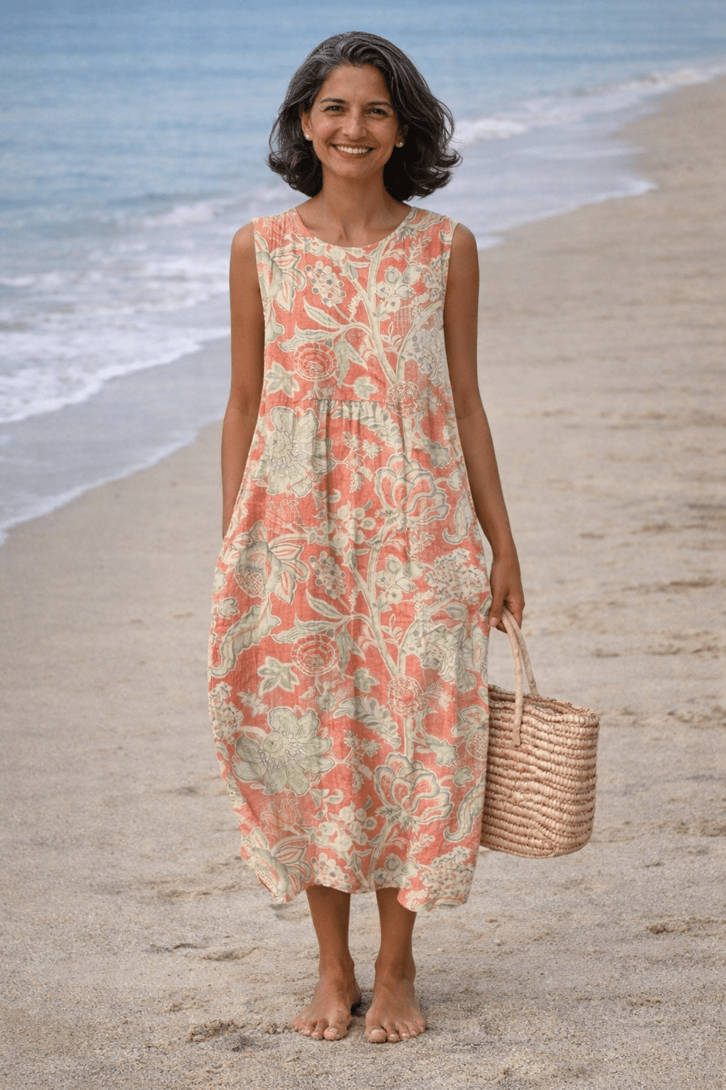 VESTIDO MIDI FLORAL FEMENINO - VALERINA MARBELLA