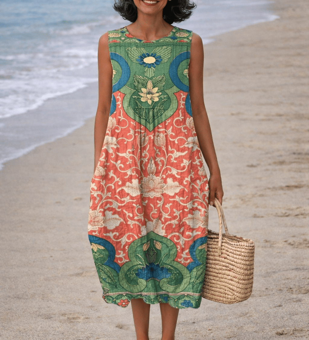 VESTIDO MIDI DE INSPIRACIÓN BOHEMIA - VALERINA MARBELLA