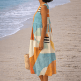 VESTIDO MIDI DE DISEÑO GEOMÉTRICO - VALERINA MARBELLA