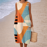 VESTIDO MIDI DE DISEÑO GEOMÉTRICO - VALERINA MARBELLA