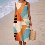 VESTIDO MIDI DE DISEÑO GEOMÉTRICO - VALERINA MARBELLA