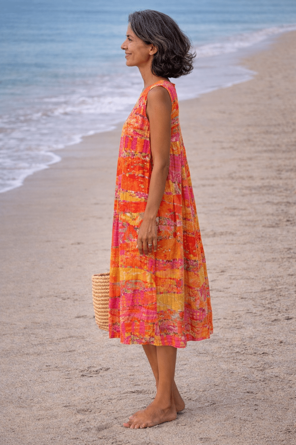 VESTIDO MIDI EN TONOS ATARDECER - VALERINA MARBELLA