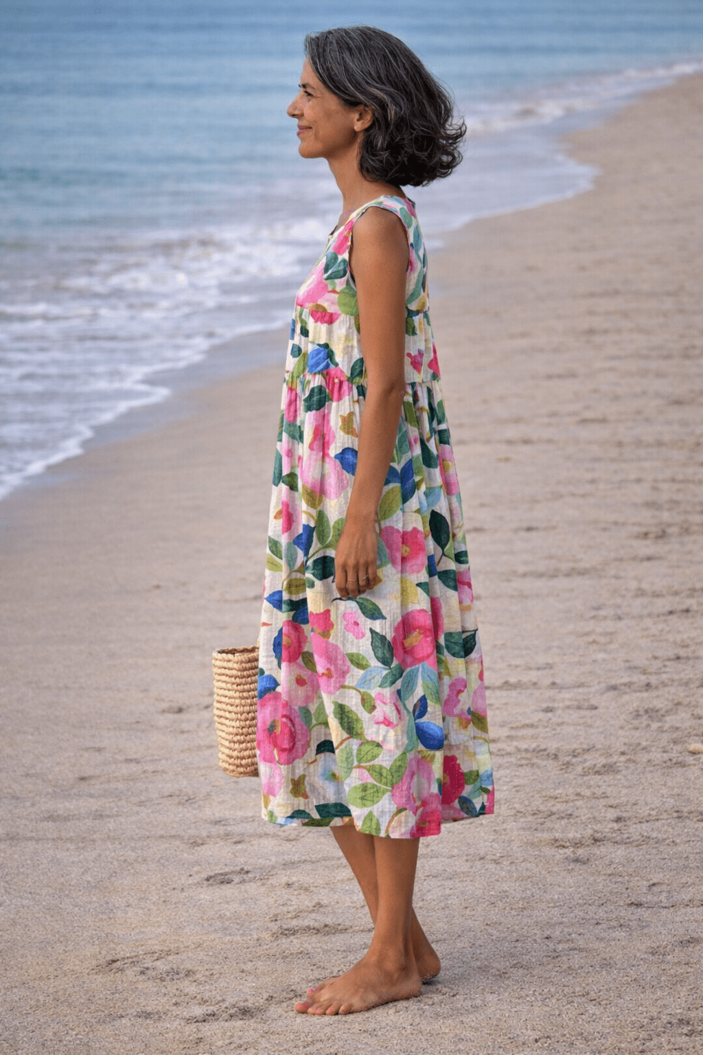 VESTIDO MIDI FLORAL LIGERO - VALERINA MARBELLA