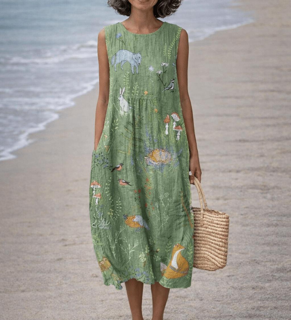 VESTIDO MIDI ESTILO BOSQUE - VALERINA MARBELLA