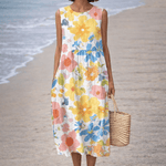 VESTIDO MIDI DE FLORES SUAVES - VALERINA MARBELLA