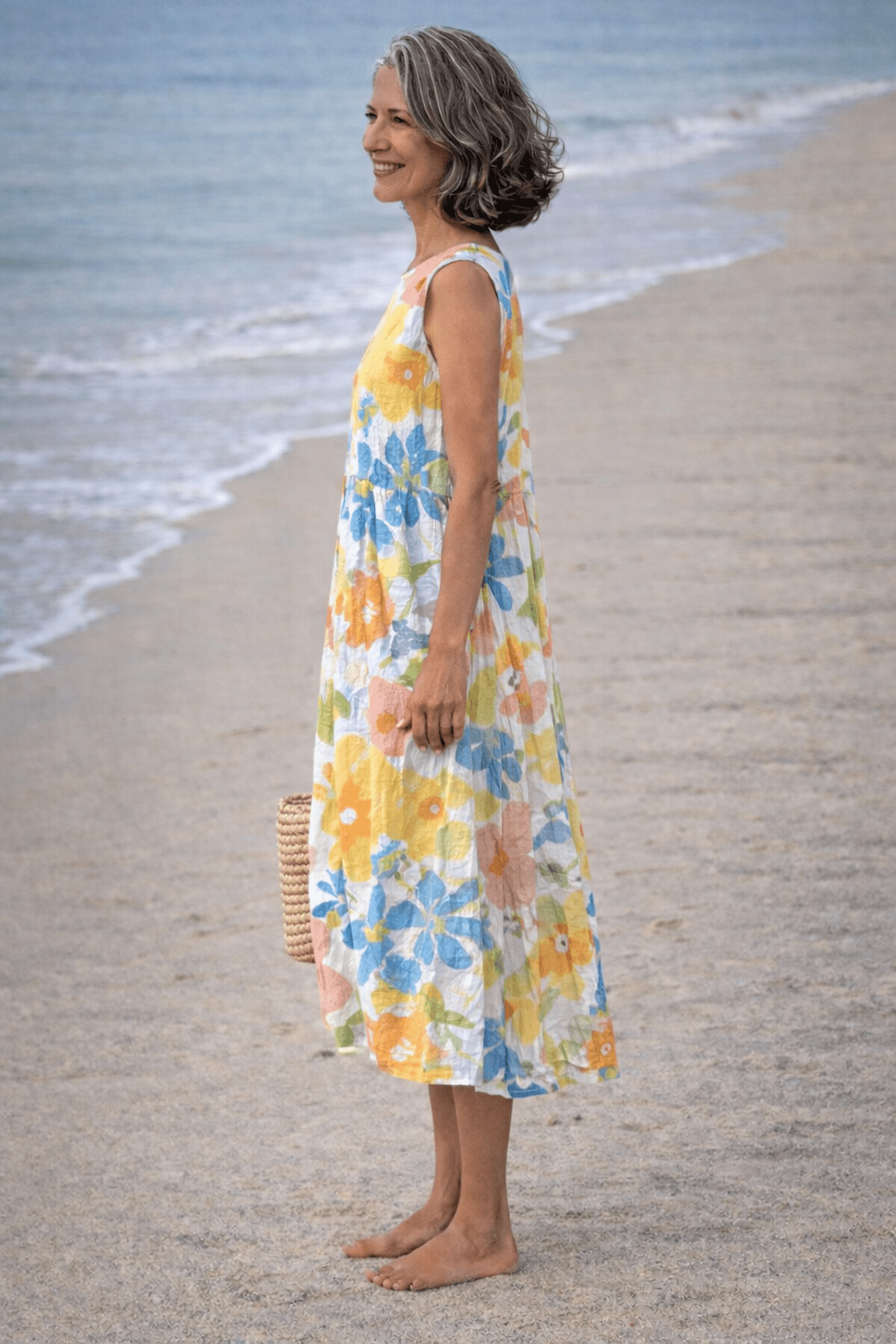 VESTIDO MIDI DE FLORES SUAVES - VALERINA MARBELLA