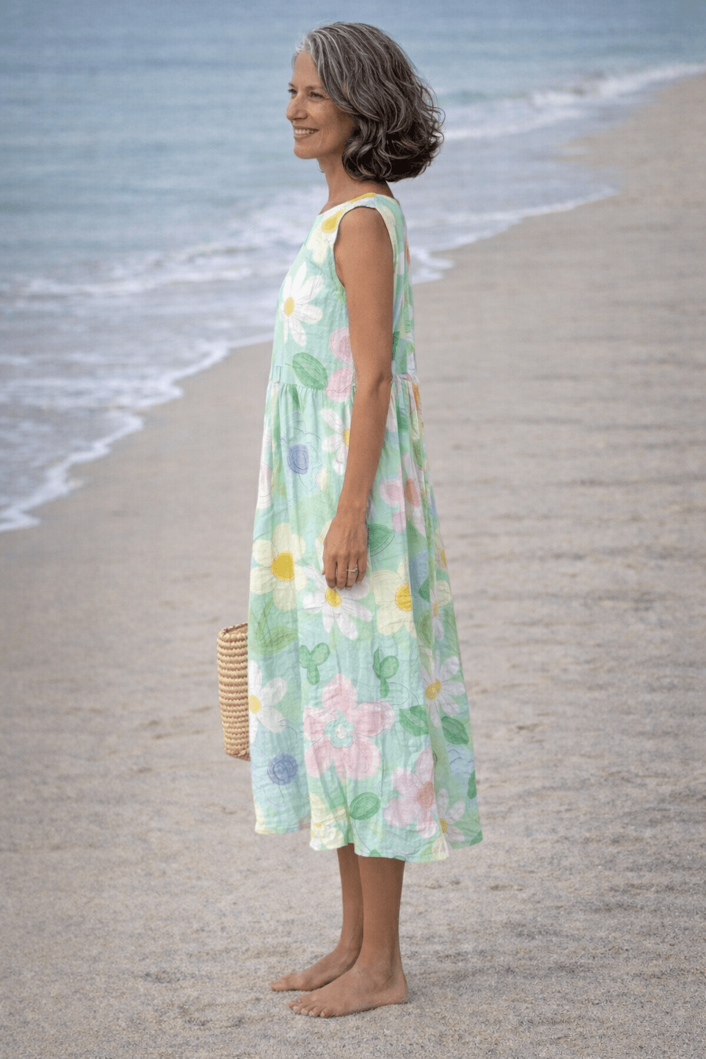 VESTIDO MIDI FLORAL EN TONOS PASTEL - VALERINA MARBELLA