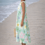 VESTIDO MIDI FLORAL EN TONOS PASTEL - VALERINA MARBELLA