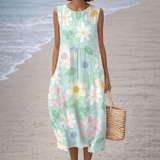VESTIDO MIDI FLORAL EN TONOS PASTEL - VALERINA MARBELLA