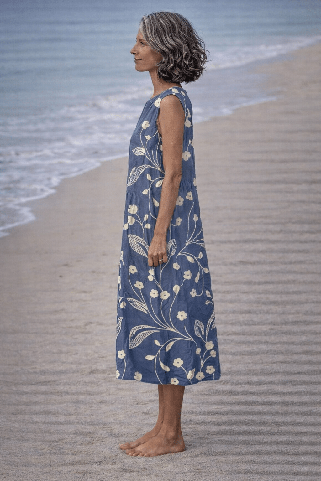 VESTIDO MIDI SIN MANGAS FLORAL VINTAGE - VALERINA MARBELLA